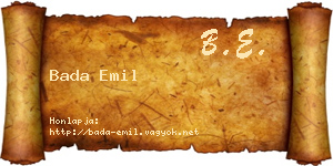 Bada Emil névjegykártya